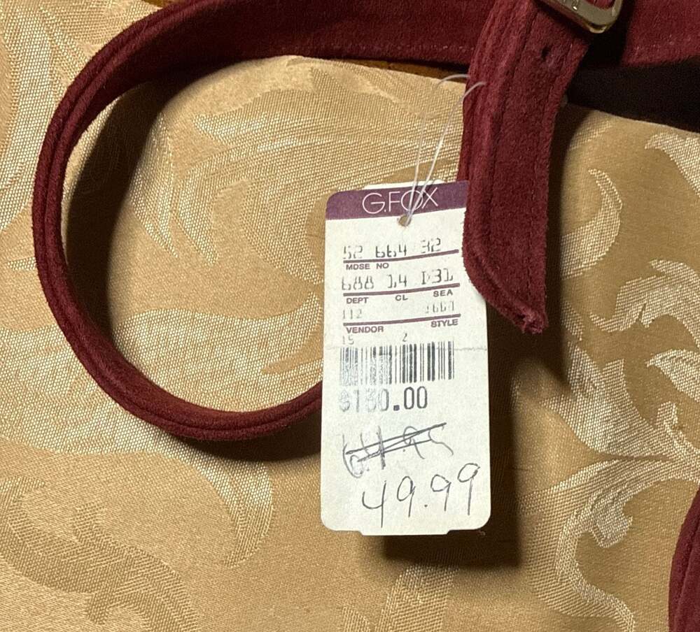 Vintage Burgundy Oxblood Suede and Leather Crossbody Bag, New With Tags - Picture 2 of 6